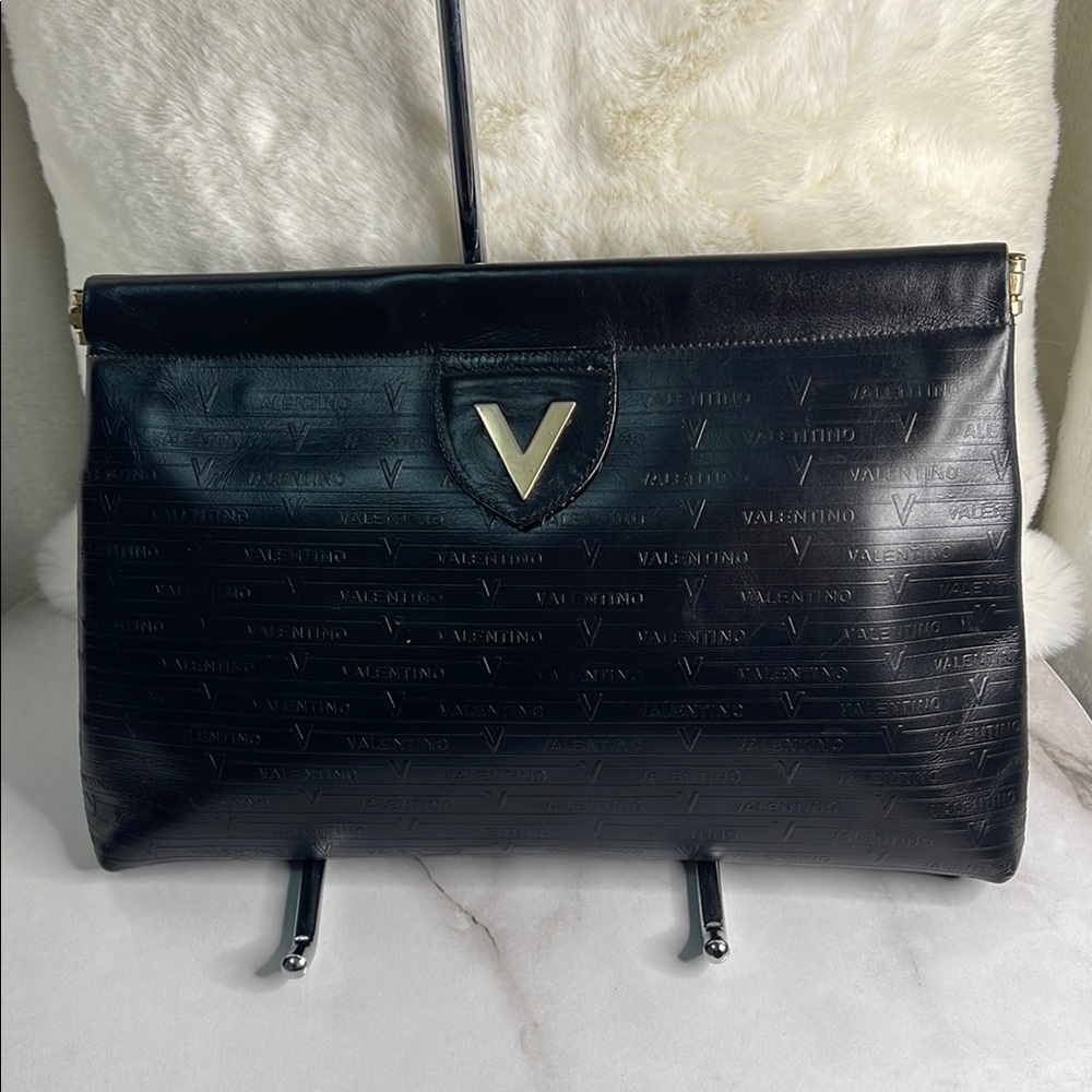 Valentino Mario Black Clutch Bag